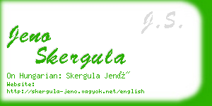 jeno skergula business card